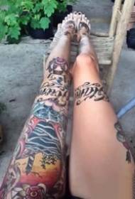 Flower Leg Works: seksowny zestaw kobiecych nóg kwiatowych tatuaż docenienie obrazu