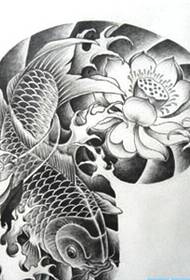 semi-sem tatouage modèle manuscrit lotus calmar image
