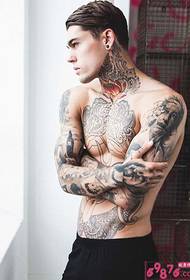 European male Personality fashion body domineering tattoo picture