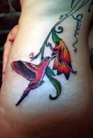 Magagandang hummingbird bulaklak tattoo pattern 113659-baywang asul na magandang pattern ng butterfly tattoo