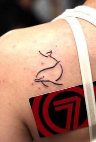 neno ombreiro lindo patrón de tatuaxe de delfín