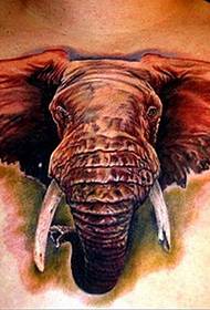 a domineering elephant tattoo pattern on the chest