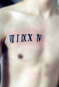 Men's chest Roman tattoo tattoo tattoo