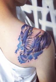 piękno szal niebieski słoń tatuaż wzór