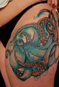 leg cartoon watercolor octopus tattoo pattern