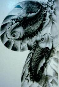 Modellu di tatuatu di mità di squid: mudellu di tatuaggi di koi kid