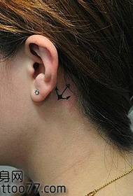 aesthetic classic ear totem iron anchor tattoo pattern