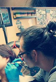 small fashion star tattoo scene 114652-beauty tattoo artist behind the ear tattoo scene