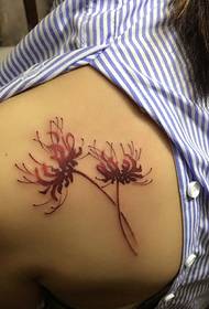 Modes Bianhua ziedu tetovējums ar smaržīgu plecu