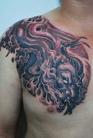 male personality over the shoulder dragon tattoo pattern