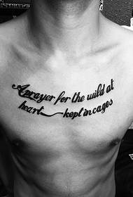vellykkede menns bryst kjekke engelsk tatovering tatovering