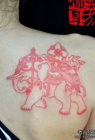 girls shoulders a line elephant tattoo pattern