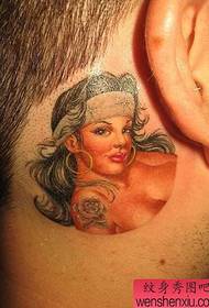 tattoo figure recommended a post-ear girl tattoo work