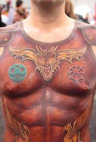 mature men's chest 3d totem tattoo pattern