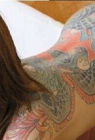 big eyes sexy beauty full nude back tyrannical tattoo pattern picture