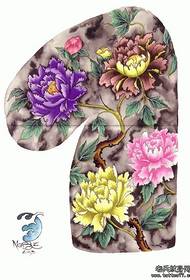 good old classic high-end atmosphere of the old tradition Half ape peony tattoo manuscript pattern