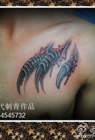 front chest cool tearing paw tattoo pattern