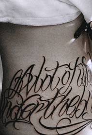 kleine Taille auf die Persönlichkeit des großen Blumenkörpers Englisch Tattoo-Bilder