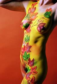 non-mainstream body beautiful sexy flower vine painted tattoo art