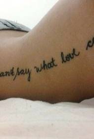 sexy beauty side waist letter tattoo picture