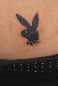 schwaarze Playboy Kanéngchen Logo Tattoo Muster