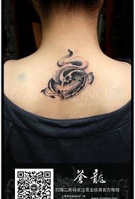 djevojke vrat klasični modni crno sivi ljubavni uzorak tetovaža