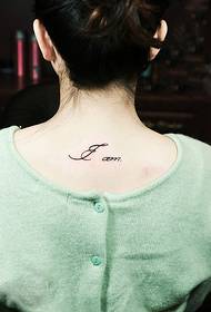 small fresh English back neck tattoo picture