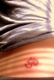 waist simple and interesting red logo tattoo picture