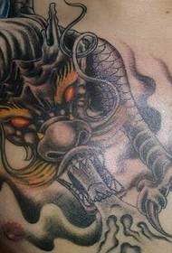 over the shoulder color evil dragon tattoo pattern domineering soaring