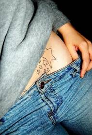 slika ženskog trbuha jednostavna petokraka zvijezda tetovaža slika