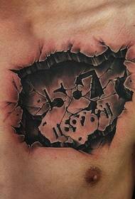 very realistic one chest 3d tattoo pattern