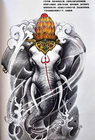 borsa gamba braccio elefante con motivo a tatuaggio manoscritto