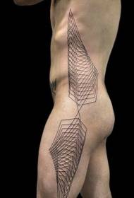 male side waist line abstract personality tattoo pattern
