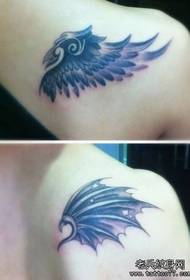 shoulder one Couple angel demon wings tattoo pattern