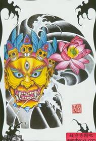 color half-length diamond lotus tattoo manuscript picture