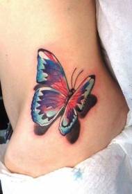waist cute three-dimensional butterfly tattoo pattern