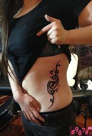 fashion small totem side waist tattoo picture