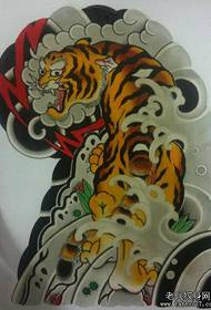 classic domineering traditional half a 胛Tiger tattoo pattern