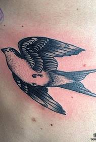 side talje skole sluge sort grå tatoveringsmønster