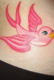 rosa schéine Vugel Tattoo Muster