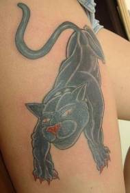 Thigh personality panther tattoo pattern