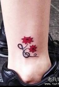 small fresh foot five-pointed star tattoo works