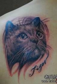 shoulder ຮູບແບບ tattoo cat ເປັນ