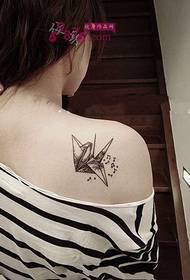 scented shoulder black and white thousand paper crane beautiful tattoo