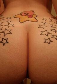 sexy girl personality ass N tempting stars Tattoo