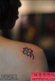 small fresh shoulders four-leaf clover tattoo works
