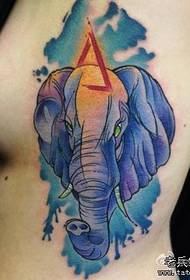 Animalien alboko bularreko joera elefante tatuaje eredu klasikoa