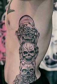 три малки клякания на страничната талия наслагват Creative Tattoo