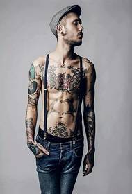 modello di tatuaggio di personalità della parte superiore del corpo maschile