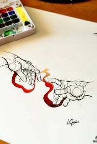 hand splash ink color ribbon tattoo pattern manuscript